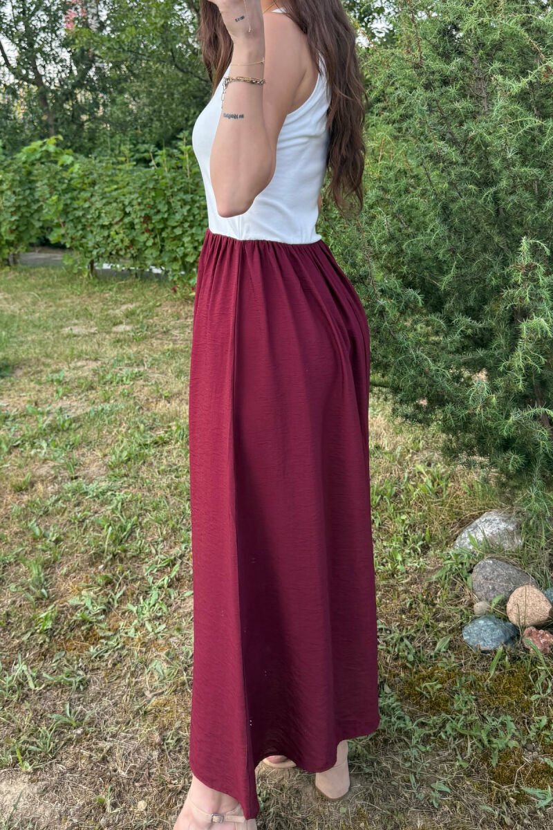 FUSTAN DY NGJYRËSH PËR FEMRA NË NGJYRËN E BARDHË+VISHNJË - 6