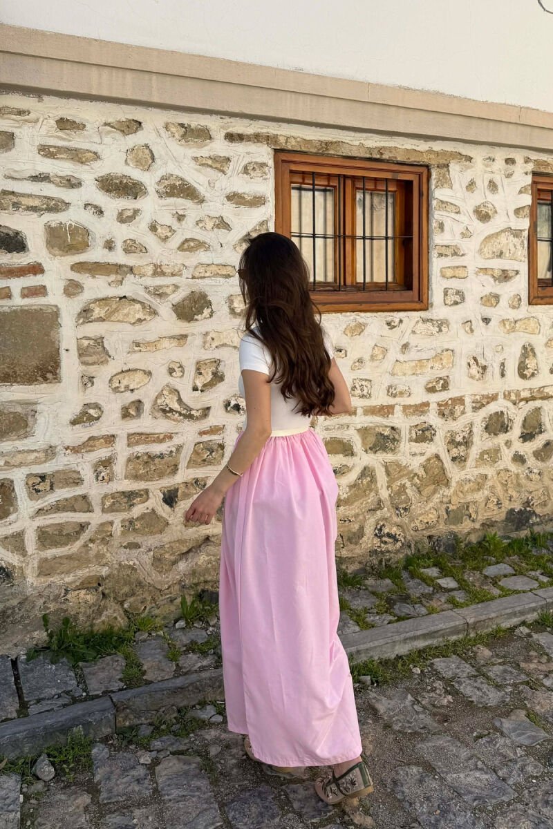 FUSTAN I GJATË ME DETAJIN E RRIPIT PËR FEMRA NË NGJYRËN ROZË - 4