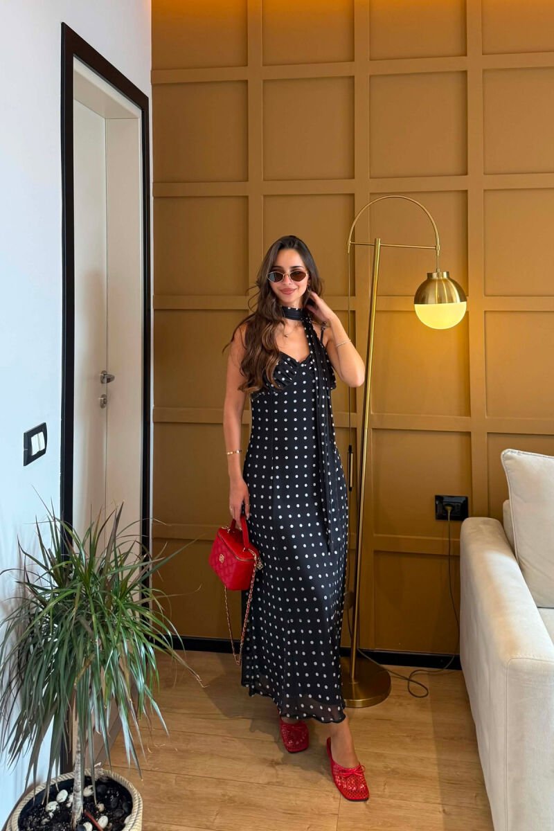 FUSTAN I GJATE ME POLKA DOTS PER FEMRA NE NGJYRE TE ZEZE - 1