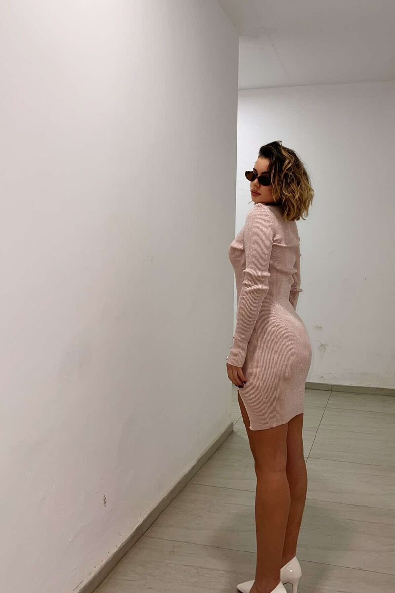 FUSTAN I GJATË ME SHKËLQIM PËR FEMRA NË NGJYRË PUDËR - 4