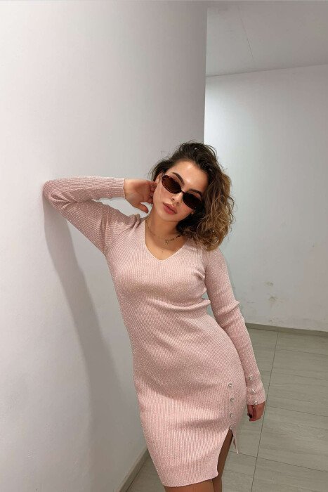 FUSTAN I GJATË ME SHKËLQIM PËR FEMRA NË NGJYRË PUDËR - 5
