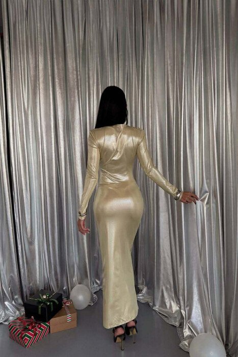 FUSTAN I GJATE ME SHKELQIM PER FEMRA NE NGJYRE GOLD - 4