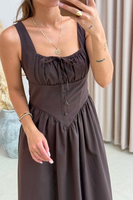 FUSTAN I GJATE NJE NGJYRESH ME RRIPA TE HOLLA PER FEMRA NE NGJYRE KAFE - 2