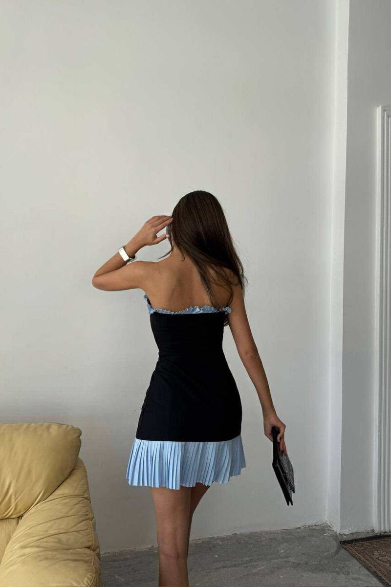 FUSTAN I SHKURTËR BUST ME ZINXHIR ANËSOR PËR FEMRA NË NGJYRË TË ZEZË - 3