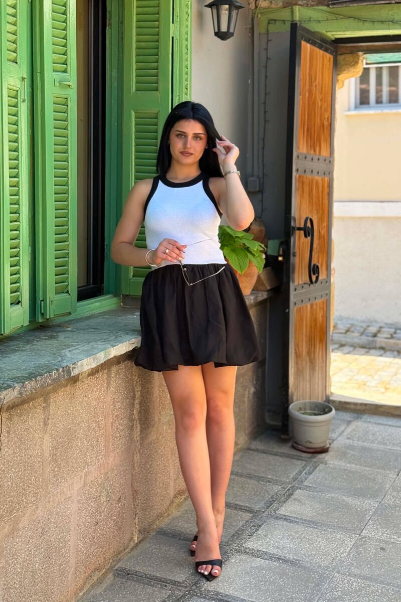 FUSTAN I SHKURTER PER FEMRA NE NGJYRE TE BARDHE ME TE ZEZE - 1