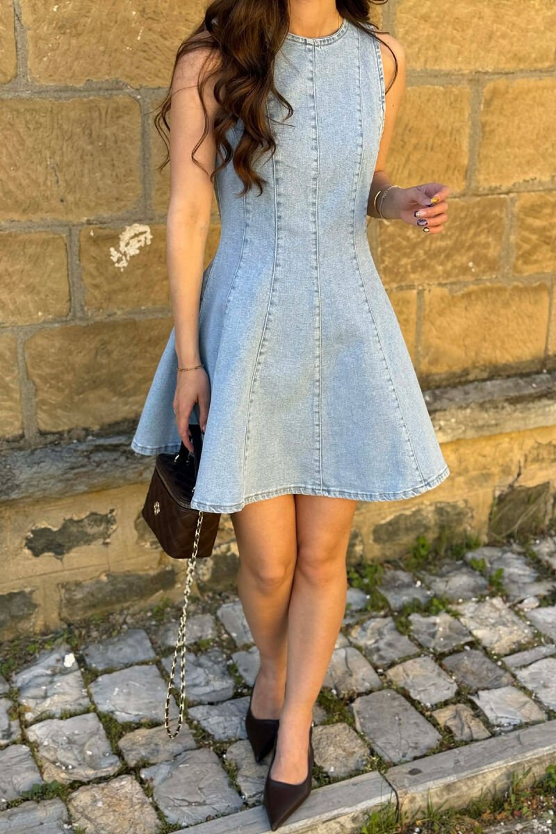FUSTAN I SHKURTER XHINS PER FEMRA NE NGJYRE BABY BLUE - 4