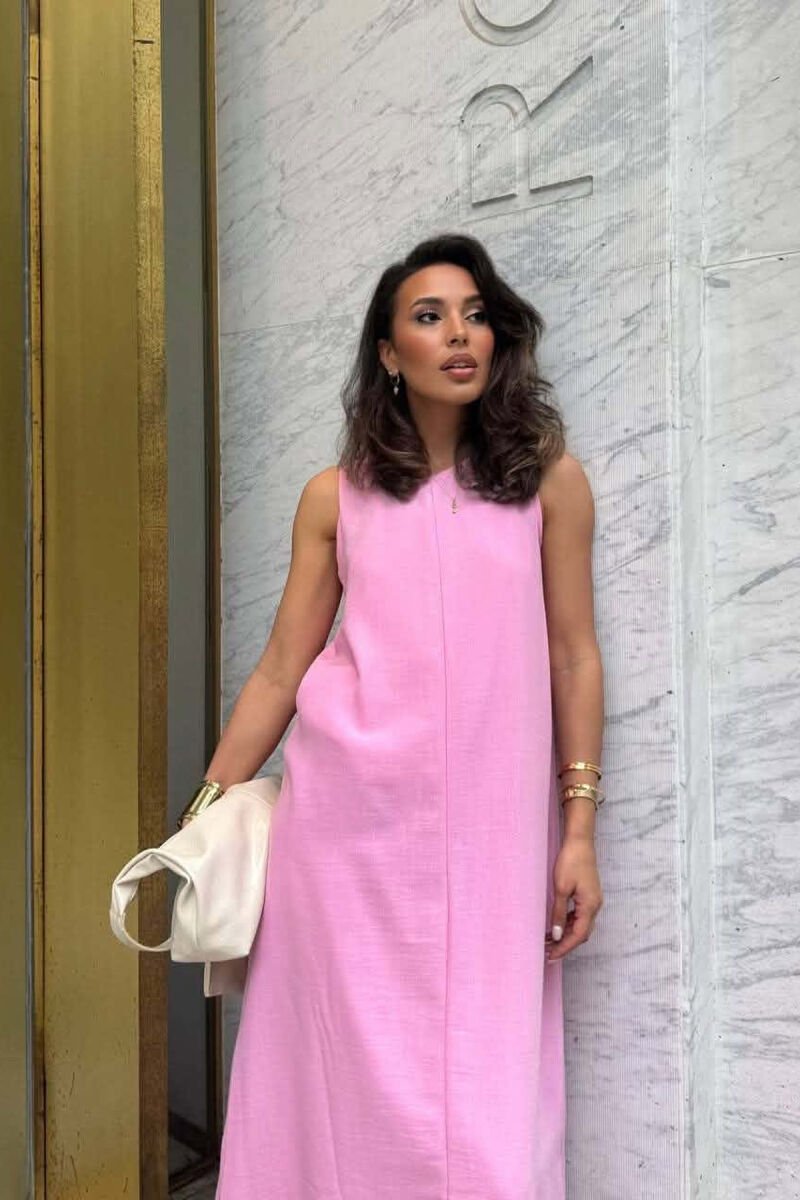 FUSTAN LINO NJE NGJYRESH PER FEMRA NE NGJYRE ROZE - 2