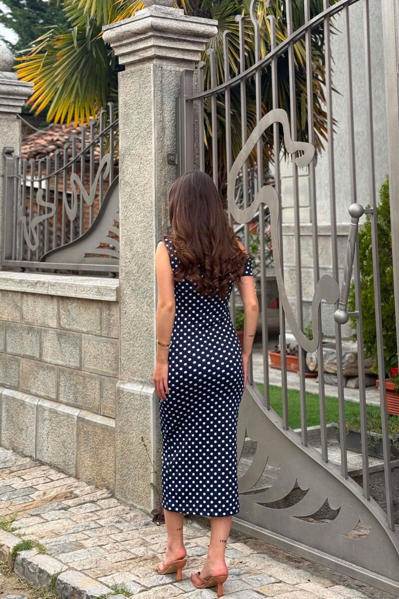 FUSTAN ME DIZAJN POLKA DOTS PER FEMRA NE NGJYRE BLU - 4