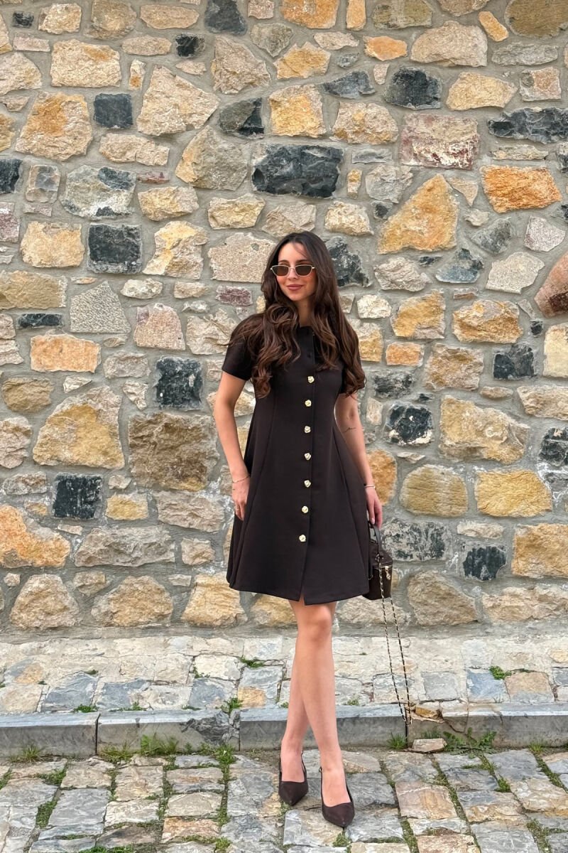 FUSTAN ME MENGE TE SHKURTA PER FEMRA NE NGJYRE KAFE - 1