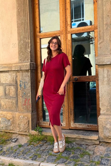  FUSTAN ME MENGE TE SHKURTA PER FEMRA NE NGJYRE VISHNJE - 1