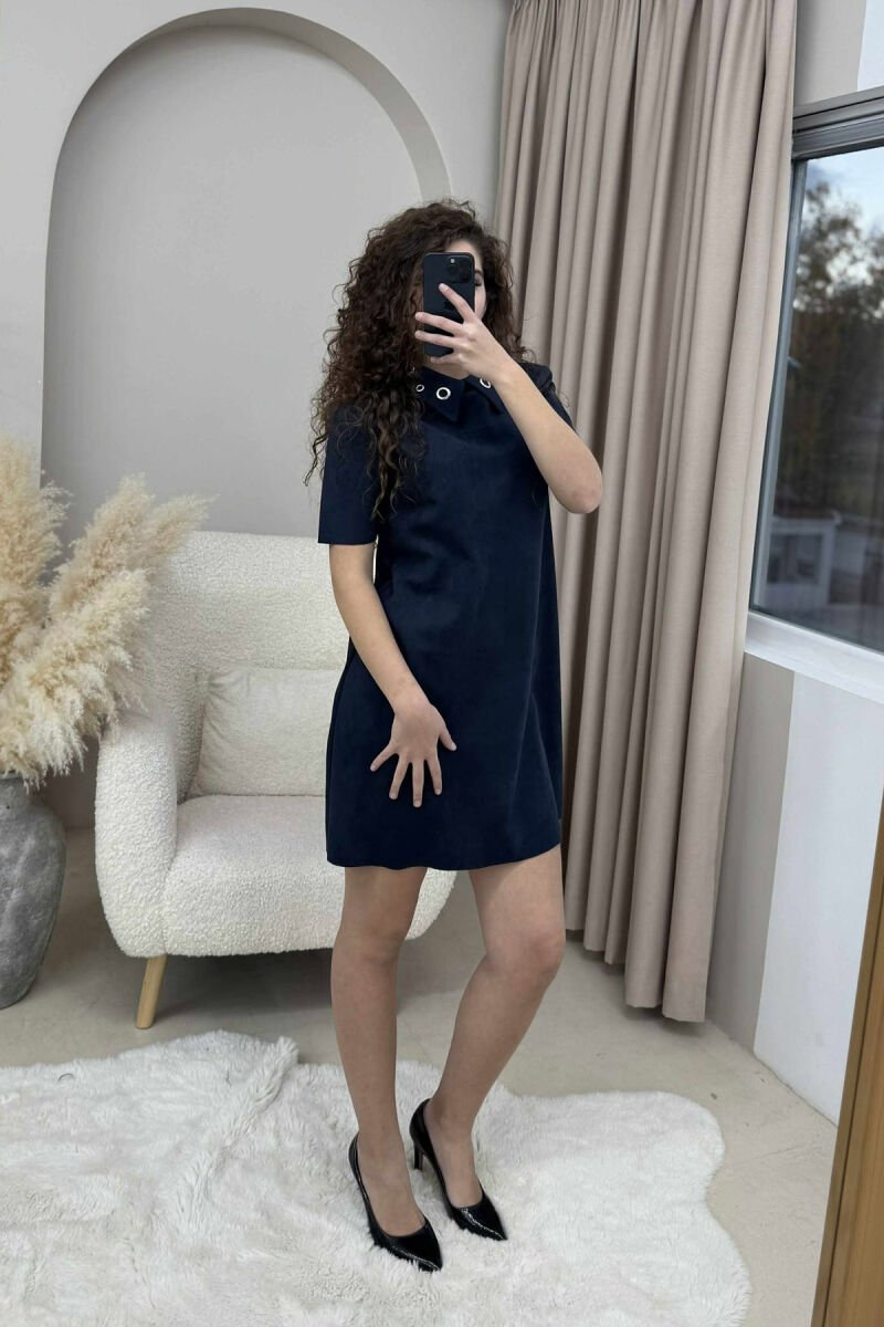 FUSTAN ME MENGE TE SHKURTRA DHE JAKE POLO PER FEMRA NE NGJYRE BLU TE ERRET - 1