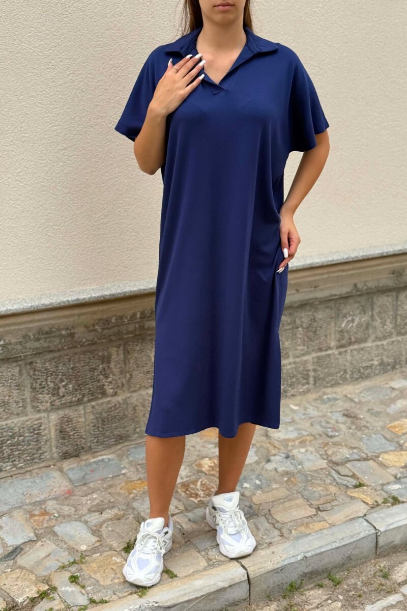 FUSTAN ME MENGE TE SHKURTRA DHE JAKE POLO PER FEMRA NE NGJYRE BLU - 5