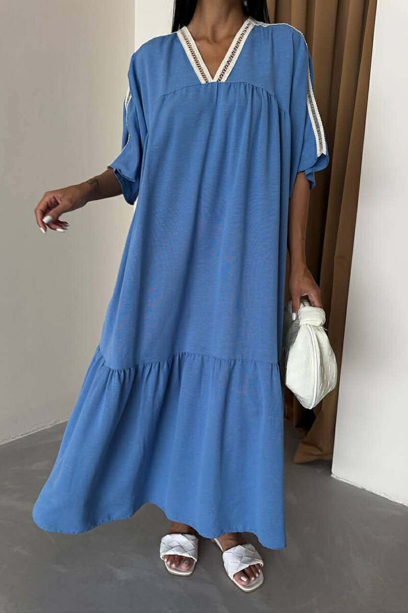 FUSTAN ME MENGE TE SHKURTRA DHE JAKE V PER FEMRA NE NGJYRE BLU - 2