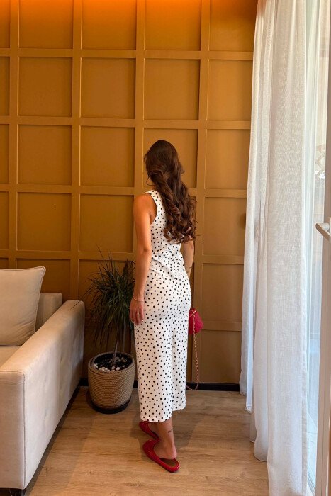 FUSTAN ME POLKA DOTS PER FEMRA NE NGJYRE TE BARDHE - 4