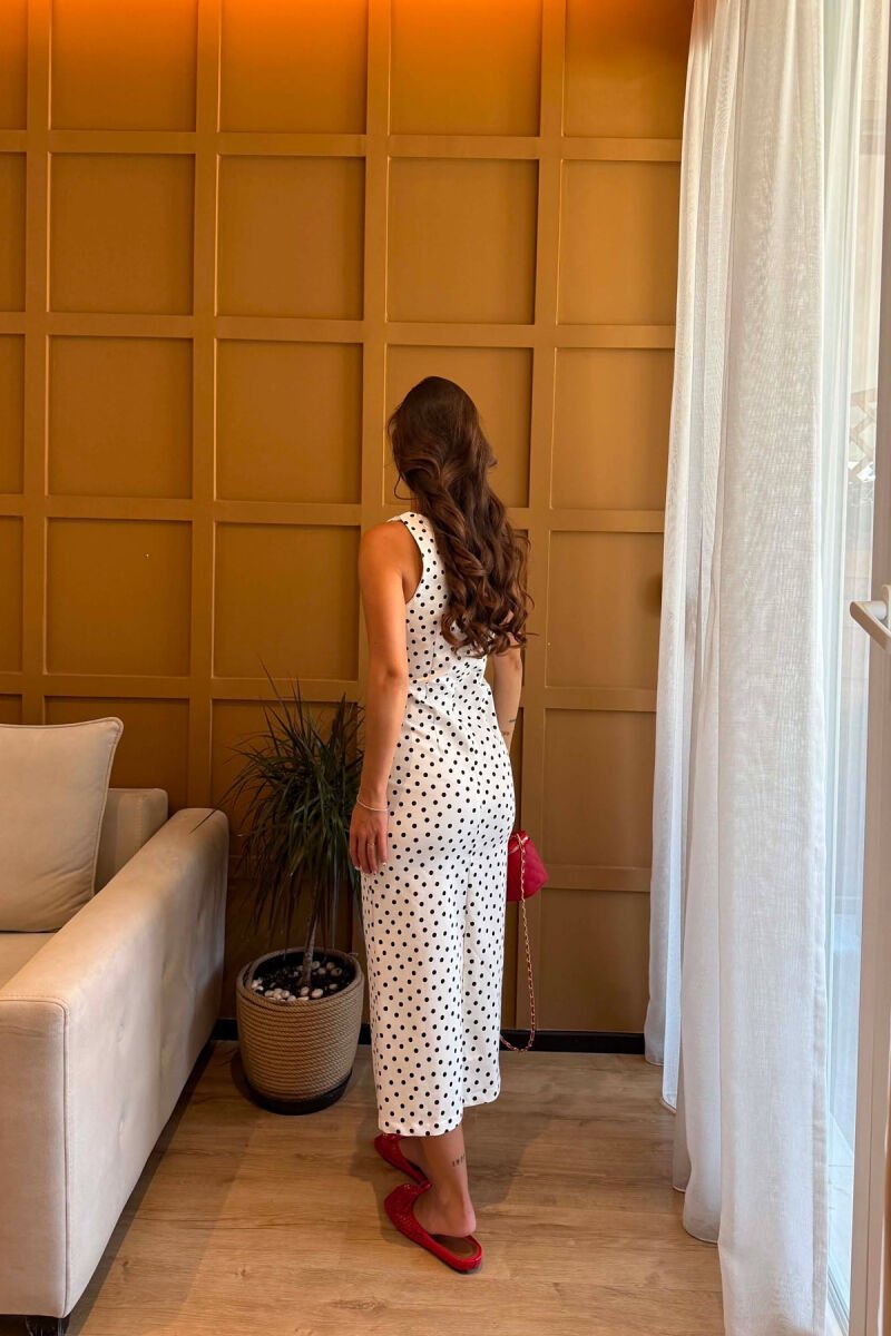 FUSTAN ME POLKA DOTS PER FEMRA NE NGJYRE TE BARDHE - 4
