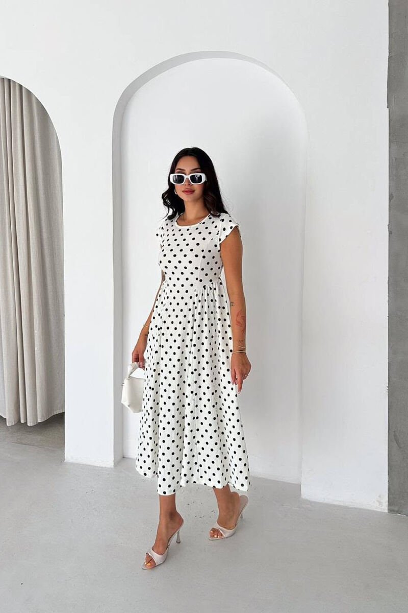 FUSTAN ME POLKA DOTS PER FEMRA NE NGJYRE TE BARDHE - 1