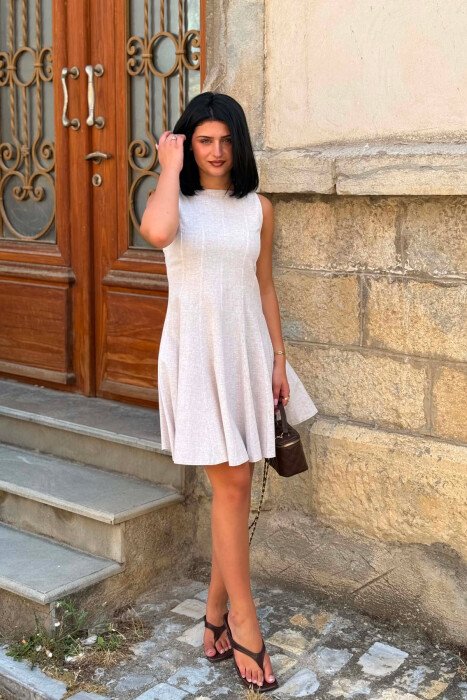 FUSTAN NJE NGJYRESH PA MENGE PER FEMRA NE NGJYRE BEZHE - 3