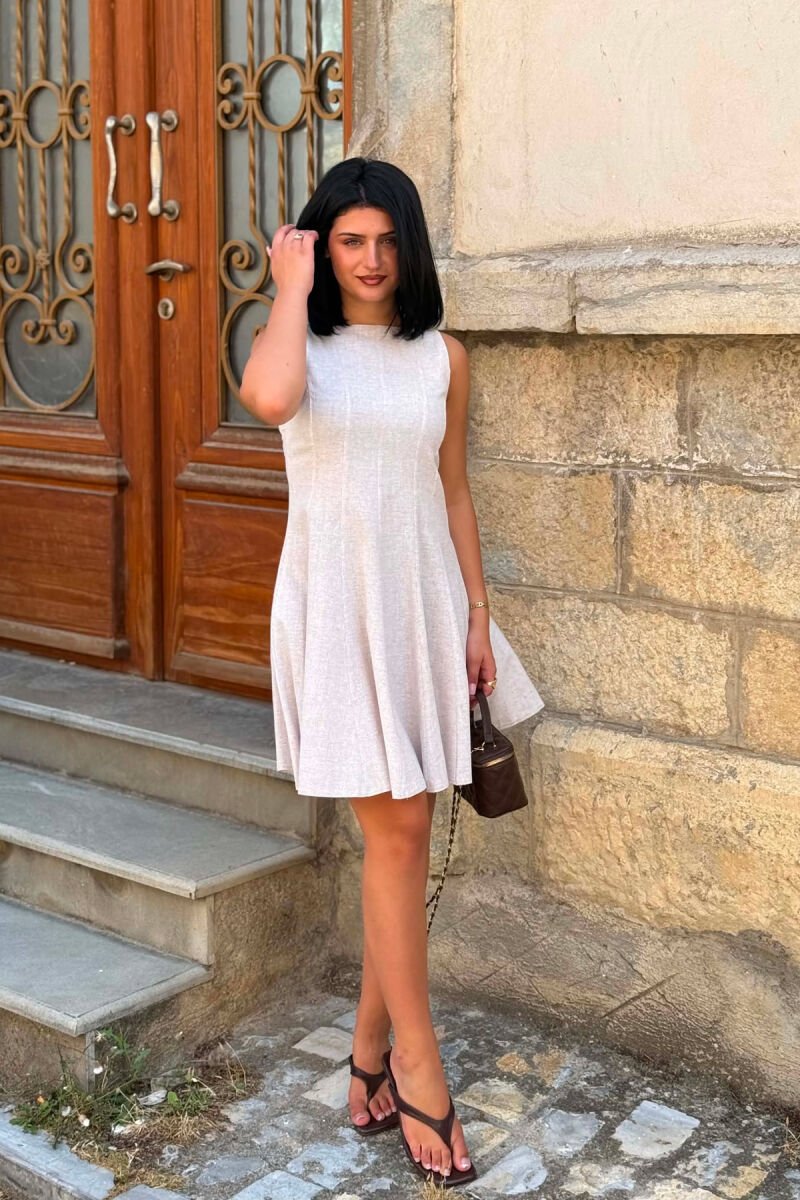 FUSTAN NJE NGJYRESH PA MENGE PER FEMRA NE NGJYRE BEZHE - 3