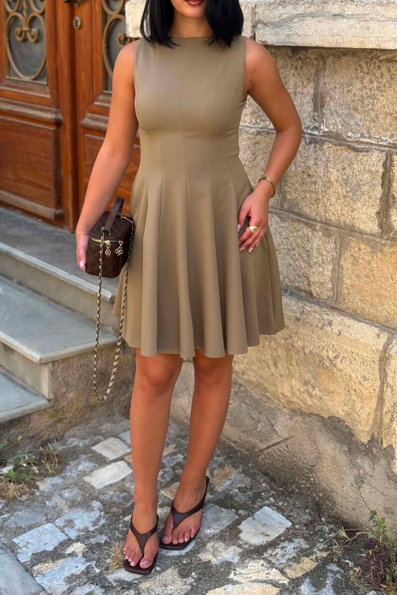 FUSTAN NJE NGJYRESH PA MENGE PER FEMRA NE NGJYRE KAKI - 4