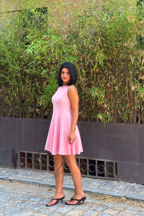 FUSTAN NJE NGJYRESH PA MENGE PER FEMRA NE NGJYRE ROZE - 3