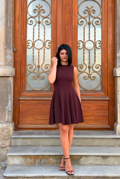 FUSTAN NJE NGJYRESH PA MENGE PER FEMRA NE NGJYRE VISHNJE TE ERRET - KLAUDIO FASHION