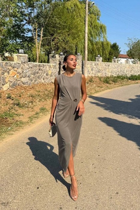 FUSTAN NJE NGJYRESH ME DETAJ GOLD PER FEMRA NE NGJYRE ULLI - 4