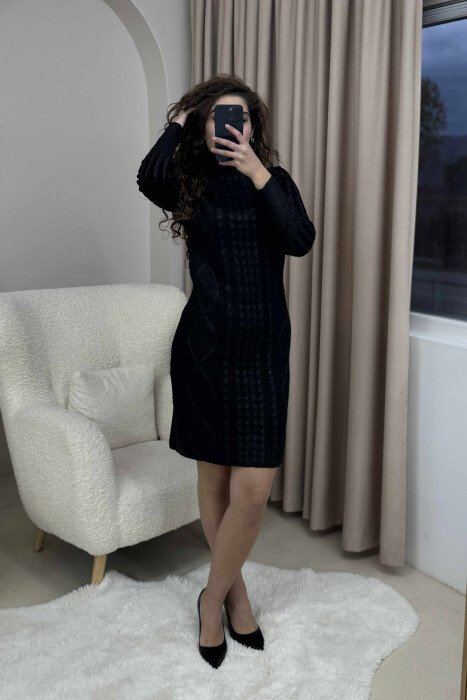 FUSTAN NJË NGJYRËSH ME JAKË GOLF PËR FEMRA NË NGJYRË TË ZEZË - 4