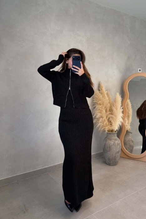 FUSTAN NJE NGJYRESH M E MENGE TE GJATA PER FEMRA NE NGJYRE TE ZEZE - KLAUDIO FASHION