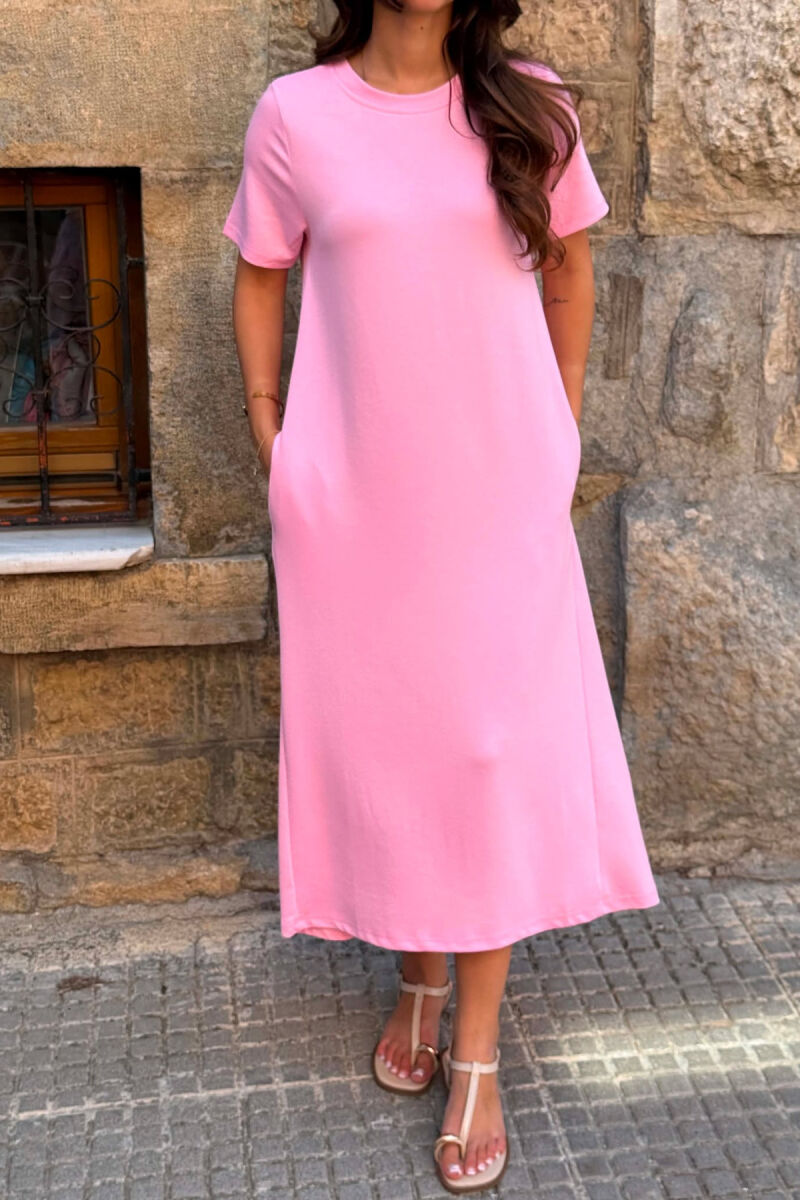 FUSTAN NJE NGJYRESH ME MENGE TE SHKURTRA PER FEMRA NE NGJYRE ROZE - 4