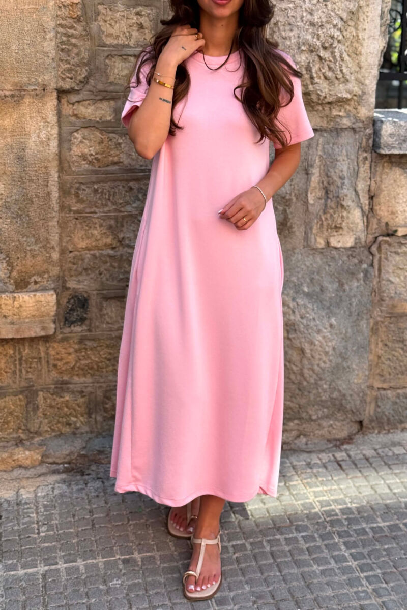 FUSTAN NJE NGJYRESH ME MENGE TE SHKURTRA PER FEMRA NE NGJYRE ROZE TE ZBARDHUR - 4