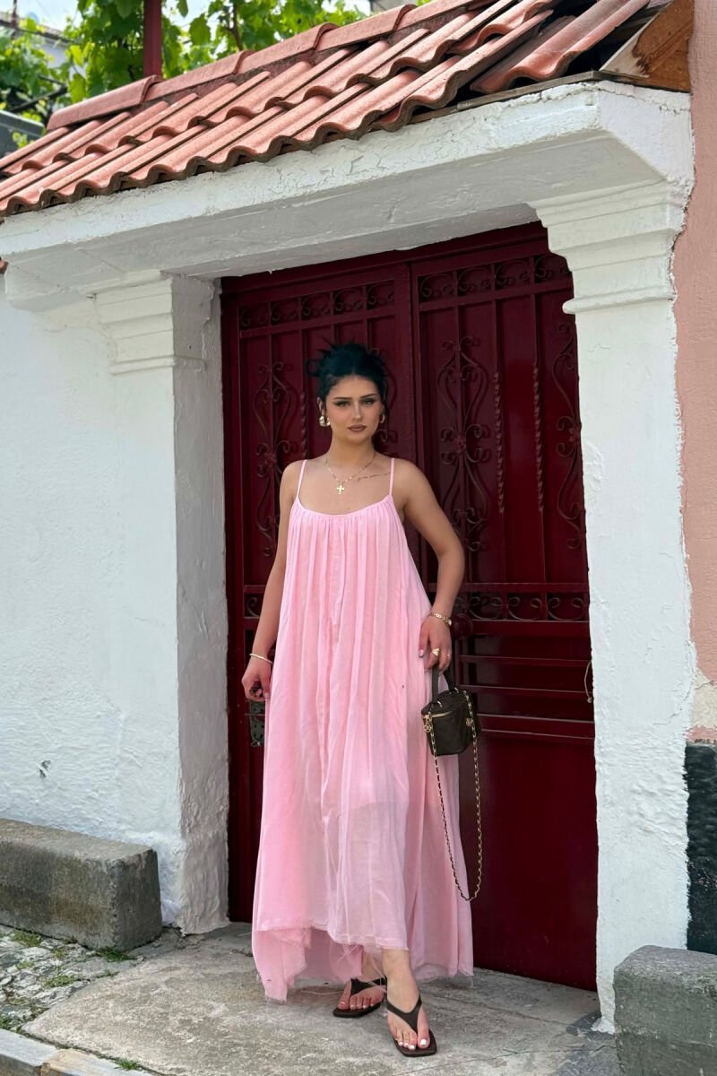 FUSTAN NJE NGJYRESH ME RRIPA PER FEMRA NE NGJYRE ROZE - 1