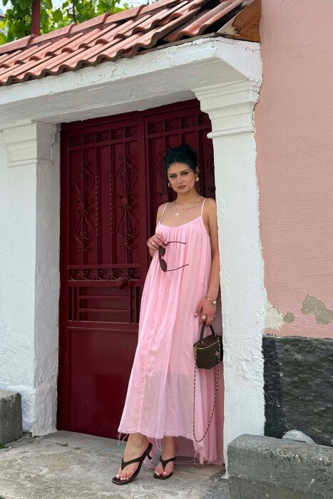 FUSTAN NJE NGJYRESH ME RRIPA PER FEMRA NE NGJYRE ROZE - 3