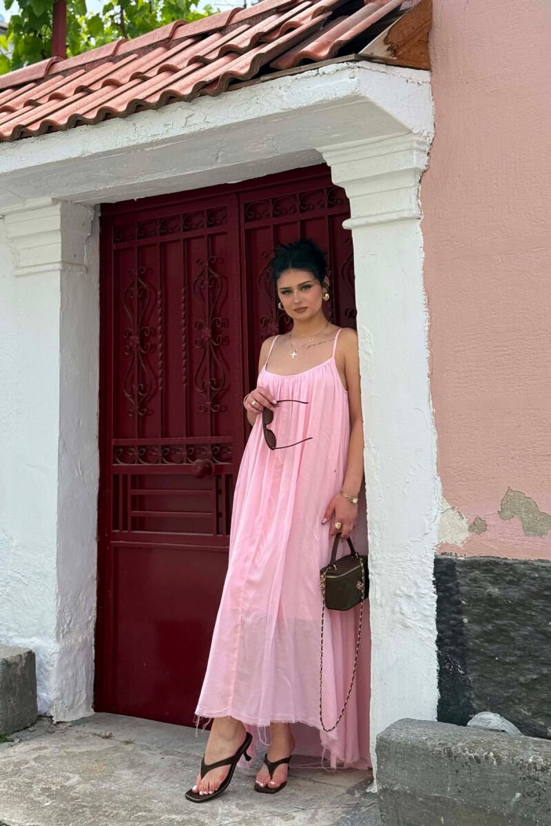 FUSTAN NJE NGJYRESH ME RRIPA PER FEMRA NE NGJYRE ROZE - 3