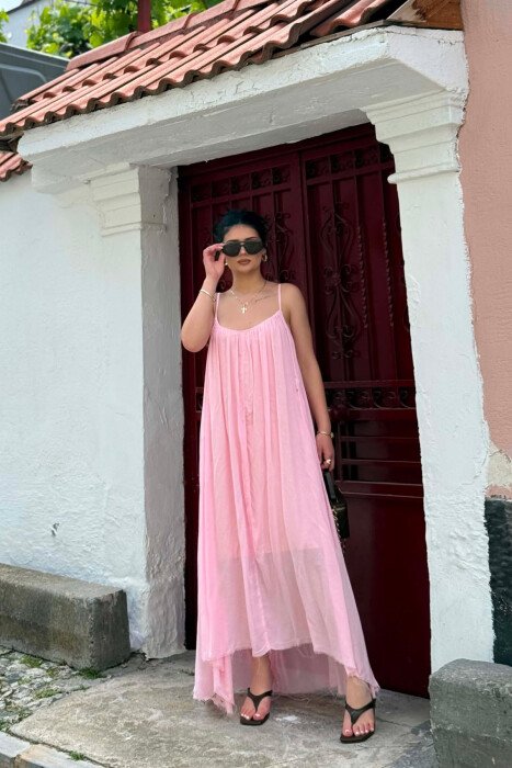 FUSTAN NJE NGJYRESH ME RRIPA PER FEMRA NE NGJYRE ROZE - 4