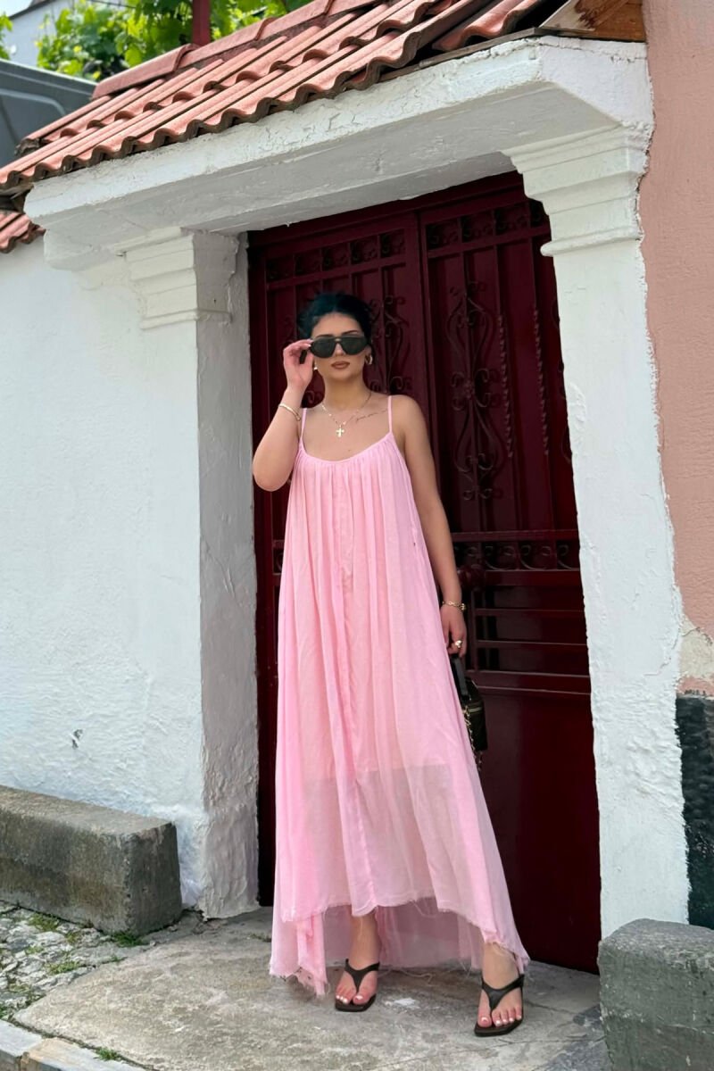 FUSTAN NJE NGJYRESH ME RRIPA PER FEMRA NE NGJYRE ROZE - 4
