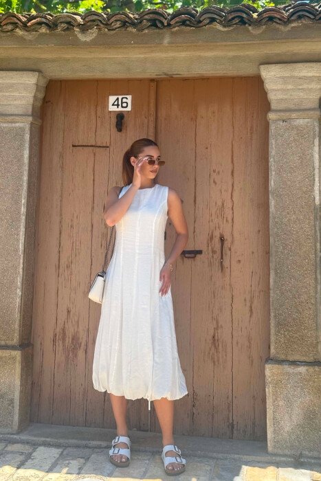 FUSTAN NJE NGJYRESH PA MENGE PER FEMRA NE NGJYRE TE BARDHE - KLAUDIO FASHION