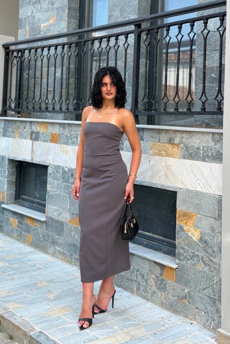 FUSTAN NJE NGJYRESH PA RRIPA PER FEMRA NE NGJYRE GRI TE ERRET - 4