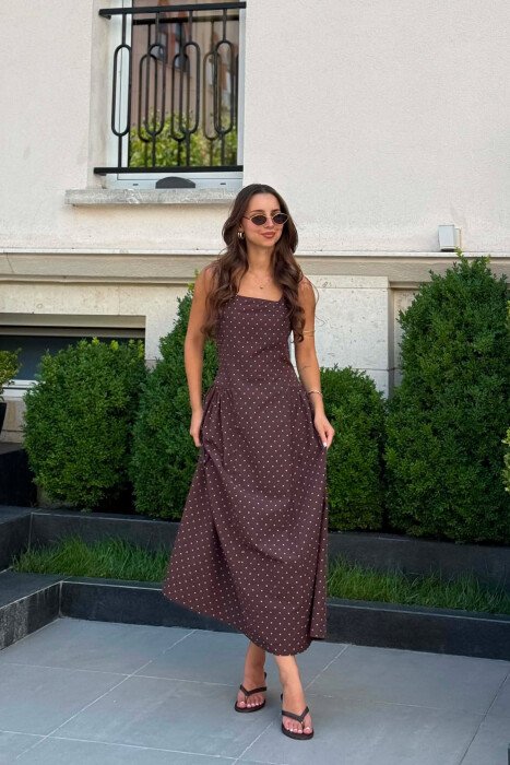 FUSTAN POLKA PER FMERA NE NGJYRE KAFE - KLAUDIO FASHION