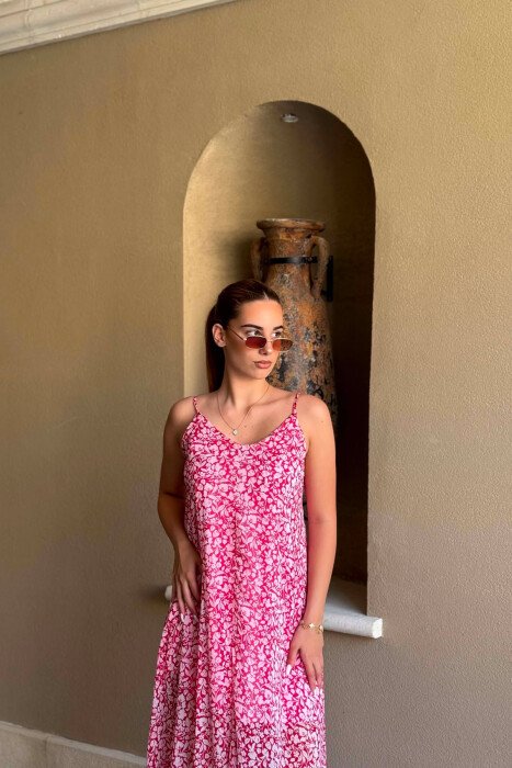 FUSTAN ME RRIPA DHE SHPINEN JASHTE PER FEMRA NE NGJYRE ROZE ME TE KUQE - 3