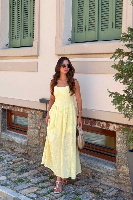 FUSTAN NJE NGJYRESH PER FEMRA NE NGJYRE TE VERDHE - KLAUDIO FASHION