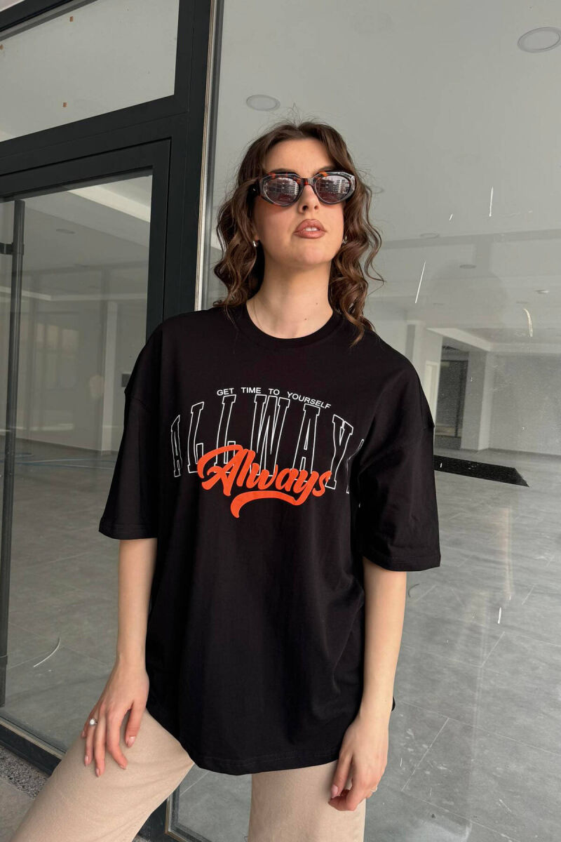 GET TIME TO YOURSELF WOMAN T-SHIRT BLACK/ E ZEZE - 2