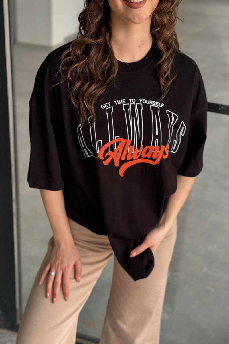 GET TIME TO YOURSELF WOMAN T-SHIRT BLACK/ E ZEZE - 3