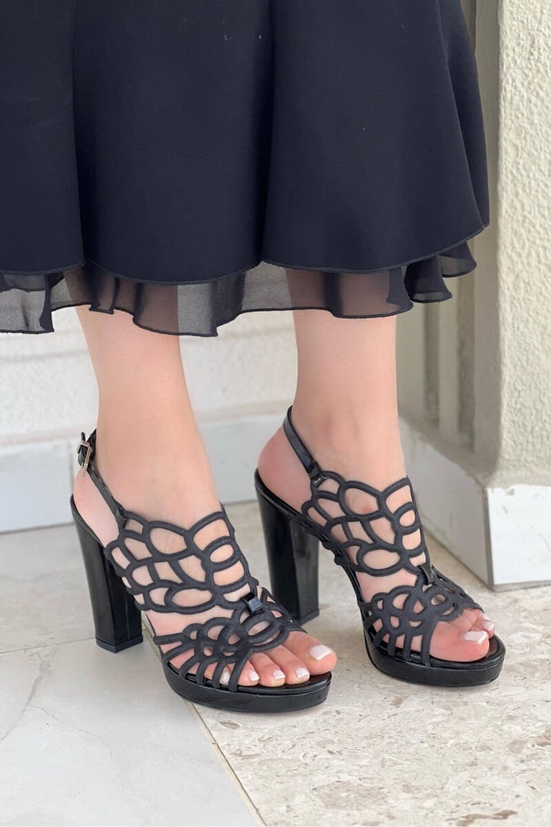 GLITTER THICK HEEL WOMAN HIGH HEEL BLACK/ E ZEZE - 2