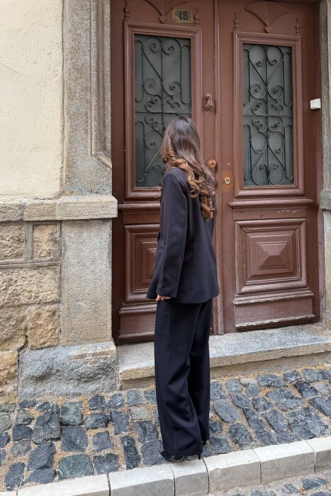 GOLD BUTTON CLASSIC JACKET+ TROUSERS WOMAN SET BLACK/ E ZEZE - 5