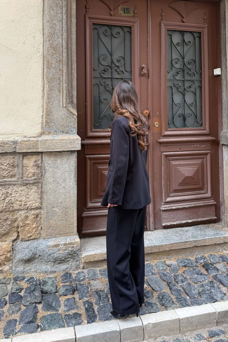 GOLD BUTTON CLASSIC JACKET+ TROUSERS WOMAN SET BLACK/ E ZEZE - 5