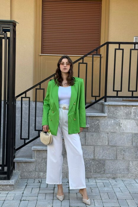 GOLD BUTTONS CLASSIC WOMAN JACKET LIGHT GREEN/JEZB - 1