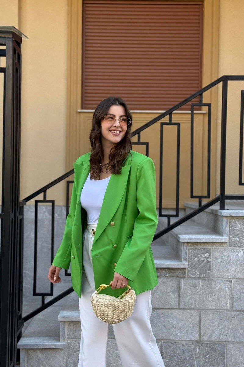 GOLD BUTTONS CLASSIC WOMAN JACKET LIGHT GREEN/JEZB - 2