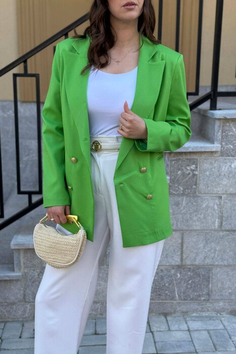 GOLD BUTTONS CLASSIC WOMAN JACKET LIGHT GREEN/JEZB - 3