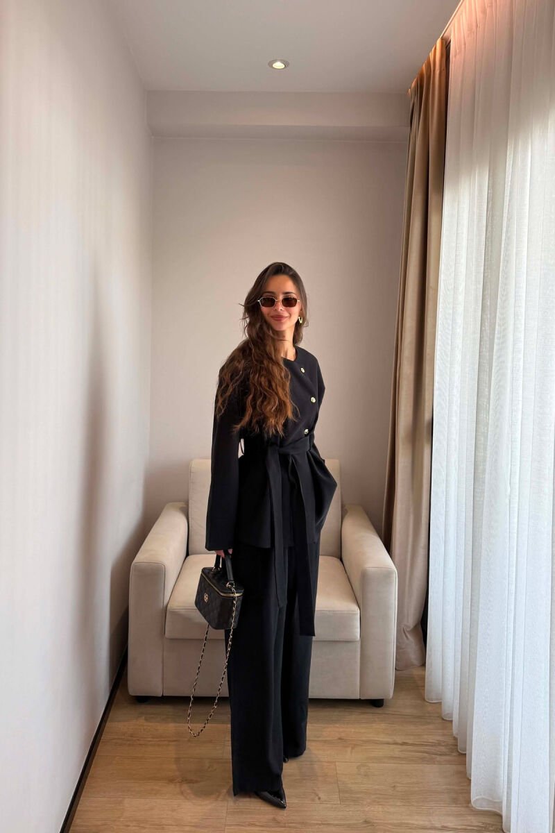 GOLD BUTTONS JACKET + TROUSERS WOMAN SET BLACK/ E ZEZE - 5