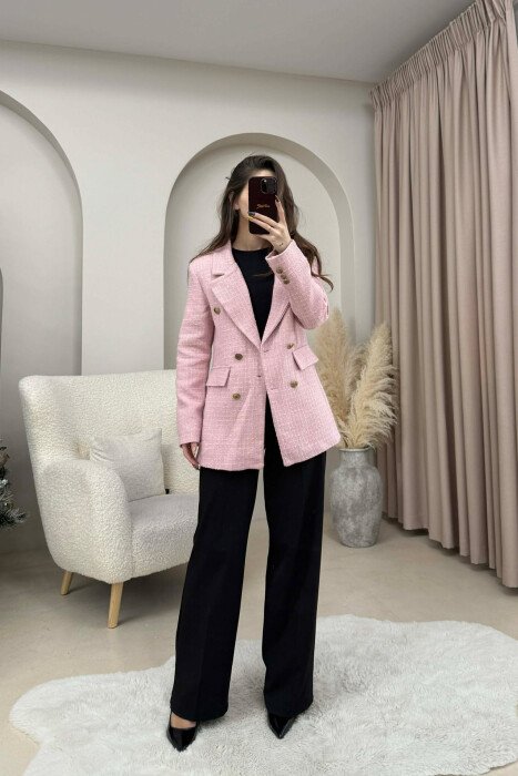 GOLD BUTTONS ONE COLOR WOMEN JACKET POWDER/PUDER 